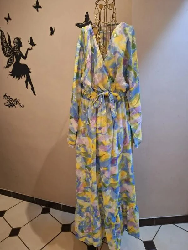 Robe longue multicolore